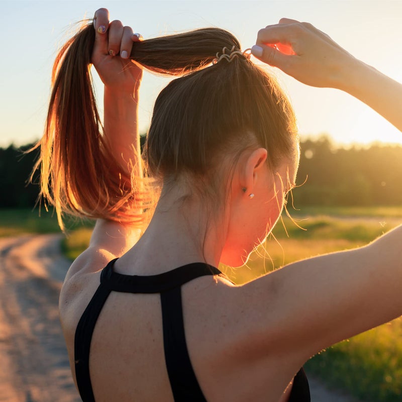 TailaiMei 30 Pcs Spiral Hair Ties, No Crease Coil Phone Cord Hair Ties for Thick Hair - Women Ponytail Holder Elastics(Black&Transparent) - Image 5